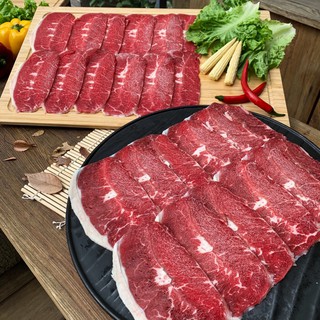 【肉苑食品】美國安格斯板腱火鍋燒烤肉片 300克/盒 真空包裝 露營 烤肉