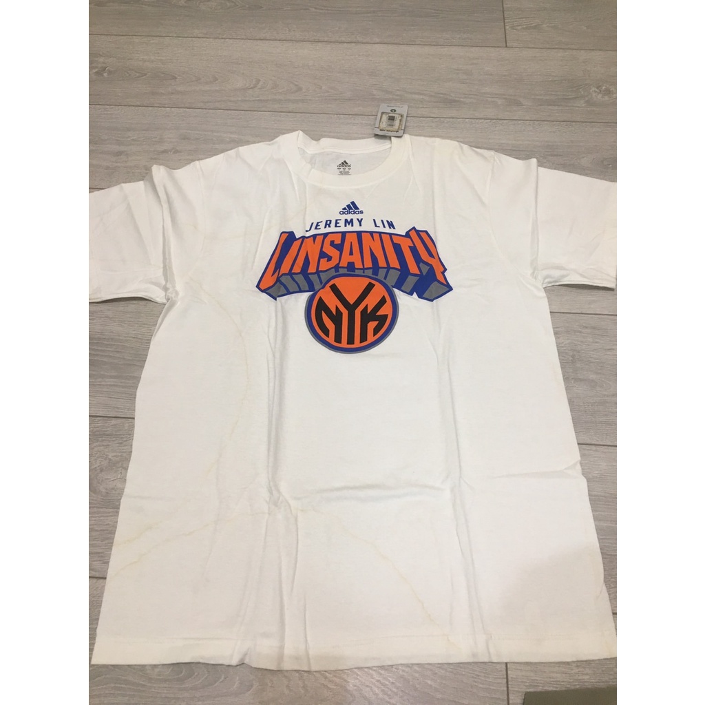 林書豪 adidas Knicks LINSANITY T-shirt 短T / 白色 / 男生L號