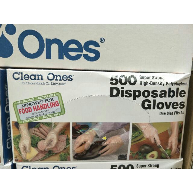 #017#Clean Ones 拋棄式塑膠手套 1盒500入Costco #36797 好市多 拋棄 手套 塑膠手套