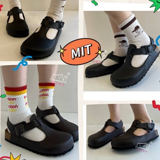 ✨亮亮鞋坊✨女款瑪莉珍前包涼拖鞋📢魔鬼氈款前包後帶休閒涼鞋、中底真皮+專利軟墊、透氣好穿平底涼鞋