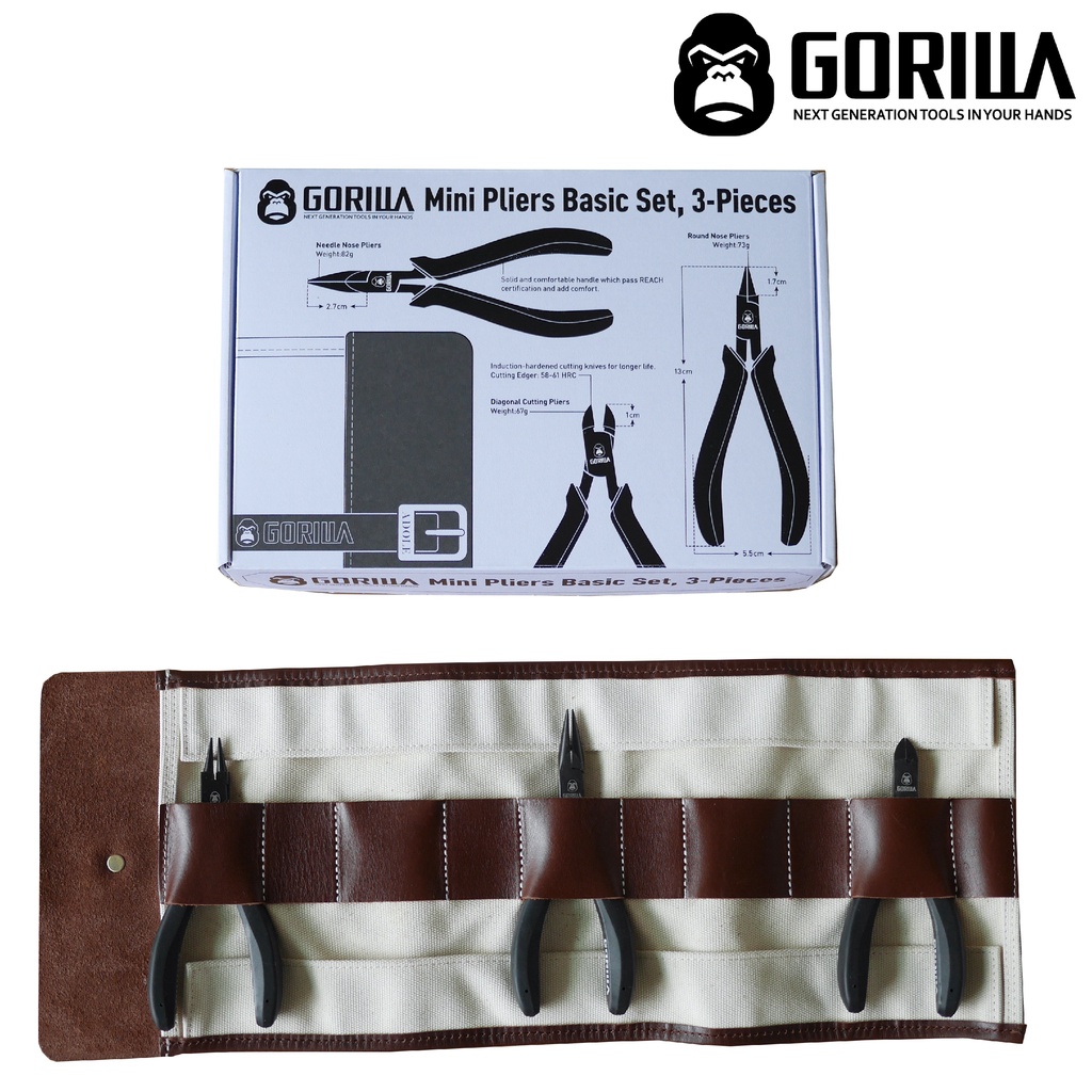 【Gorilla】經典工藝鉗三入組(工藝斜口鉗、尖嘴鉗、圓嘴鉗)