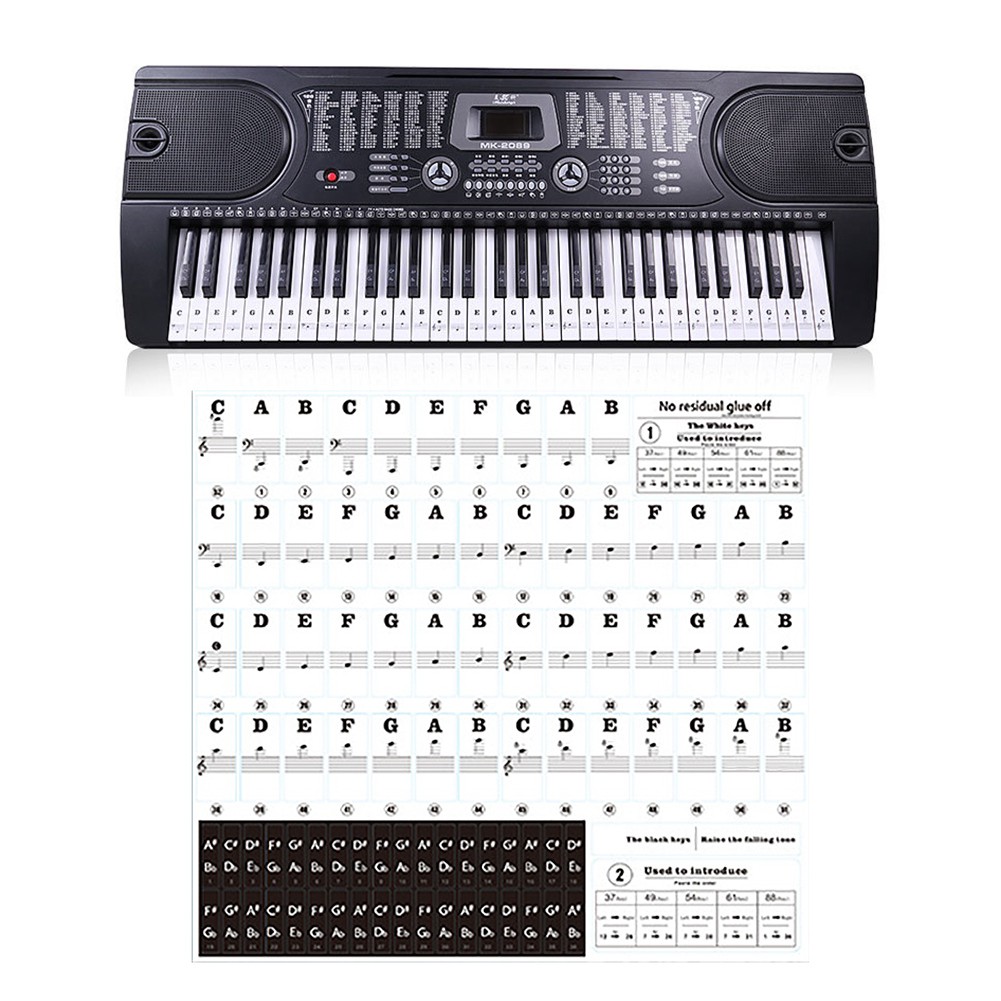 ♥SHIN♥88鍵61鍵54鍵 透明鋼琴鍵盤貼紙 電子琴琴貼五線譜簡譜音符鍵位貼
