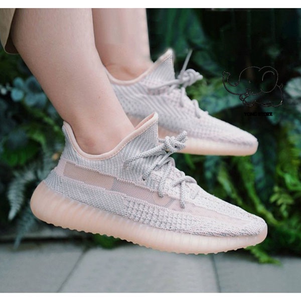 yeezy synth reflective on feet