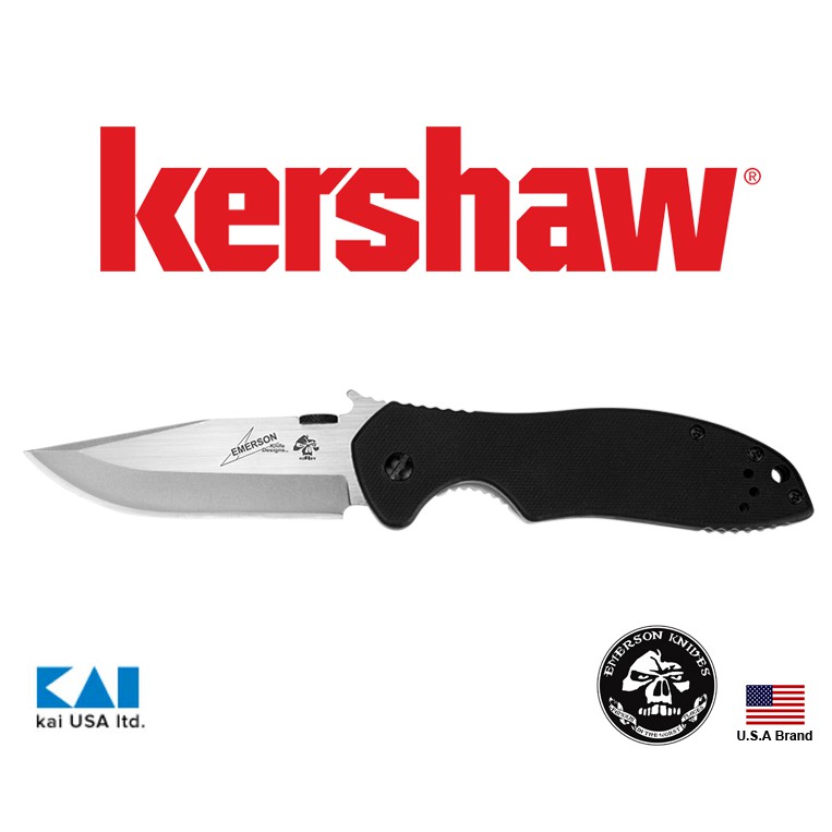 美國Kershaw折刀Emerson CQC-6K石洗面D2鋼黑色G10握柄【KS6034D2】