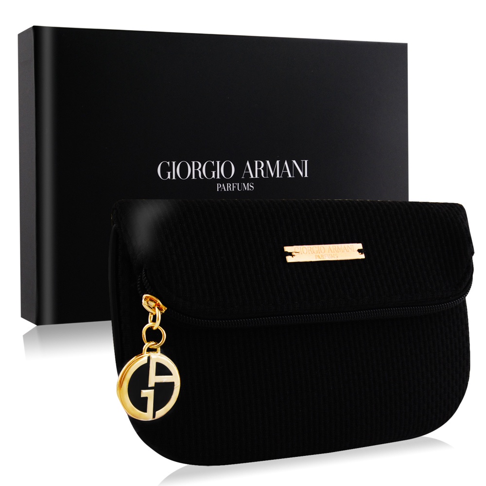 現貨！！GIORGIO ARMANI 亞曼尼 時尚經典黑色手拿包晚宴包附禮盒-精品質感