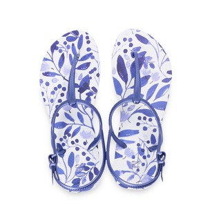 QWQ品牌 T字涼鞋 Freedom Flora 白底藍帶 天然橡膠不磨腳 鞋帶終身保固-阿法.伊恩納斯 女款拖鞋