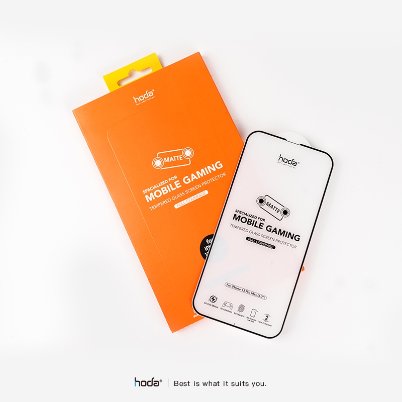 【全新原廠公司現貨】hoda iPhone 13系列 手遊專用霧面磨砂防眩光滿版玻璃保護貼