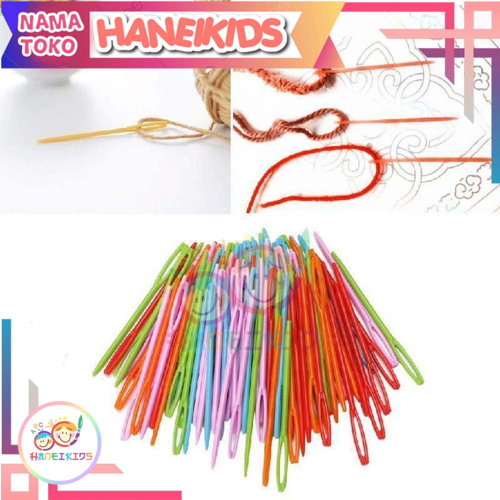 Hanei 塑料針針織針刺繡針掛毯鉤針 Me Buttonscarves MONTESSORI Blunt Kids