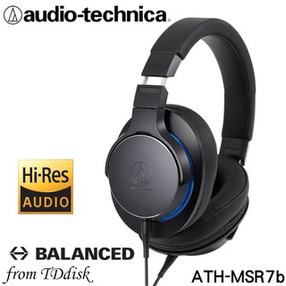 志達電子 ATH-MSR7b 日本鐵三角 audio-technica 高解析 4.4平衡輸入 耳罩式耳機 (公司貨)