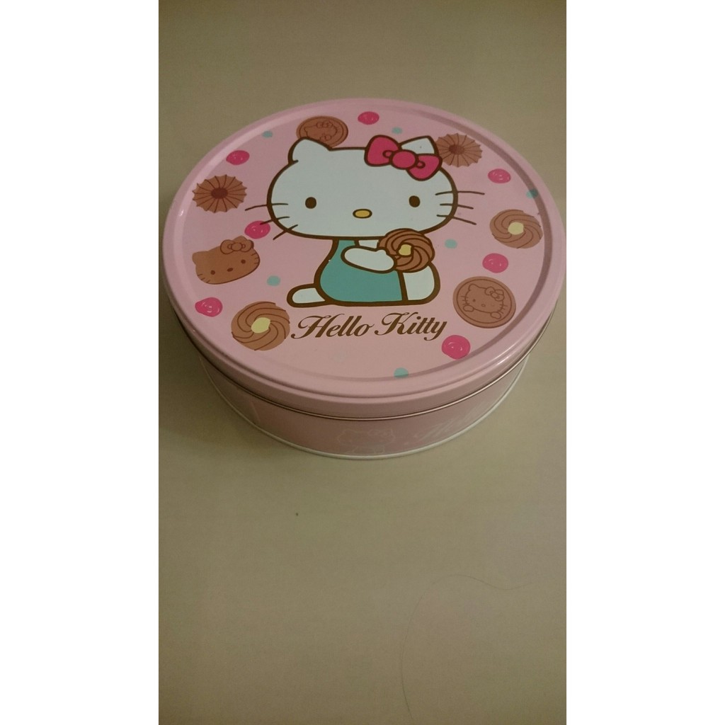 Hello Kitty  圓形 鐵盒 餅乾盒