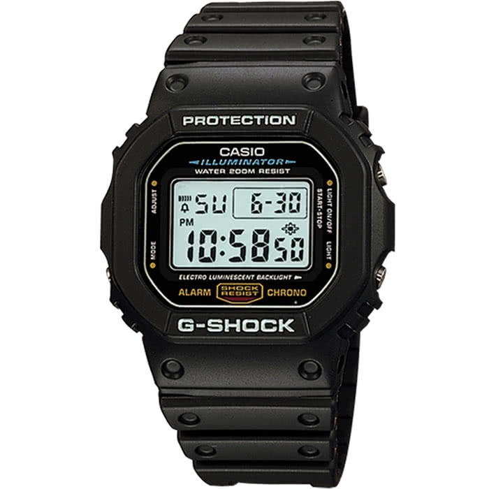 CASIO 卡西歐G-SHOCK系列經典方型電子錶(DW-5600E-1V)