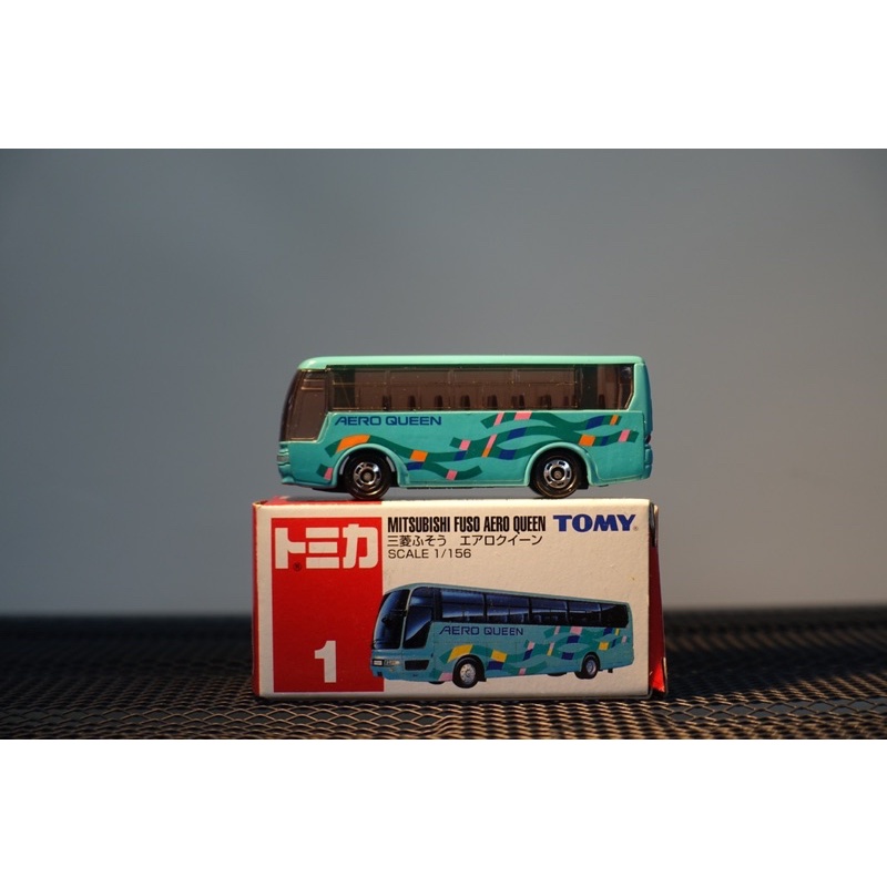 (竹北卡谷) Tomica 舊藍標 No.1 MITSUBISHI FUSO AERO QUEEN 多美 絕版 巴士