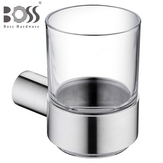 《BOSS》304不鏽鋼漱口杯架 D-13005 不銹鋼霧面刷線 附活動式玻璃杯 可放牙刷牙膏 臺灣製造