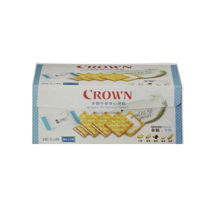 Crown  MILK 多穀牛奶夾心餅乾 48包入  768公克  C126883
