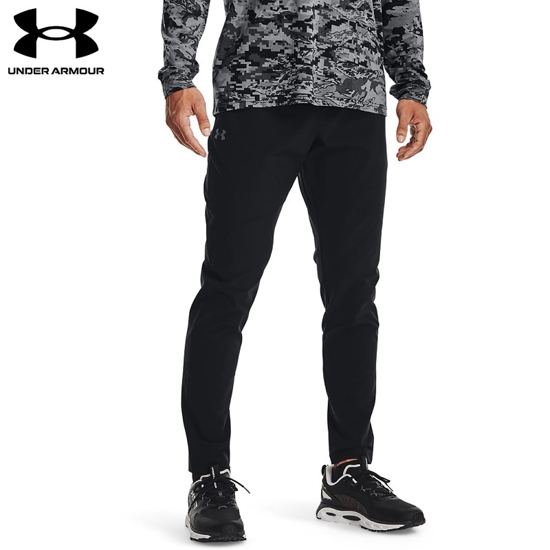 UNDER ARMOUR 男 L 運動褲 長褲 黑褲 慢跑褲UA STRETCH WOVEN (1366215-001)