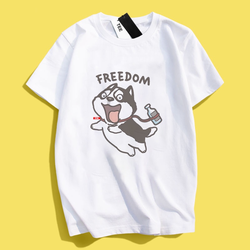 JZ TEE 哈士奇-Freedom 短袖T恤衣服 男女通用版型上衣