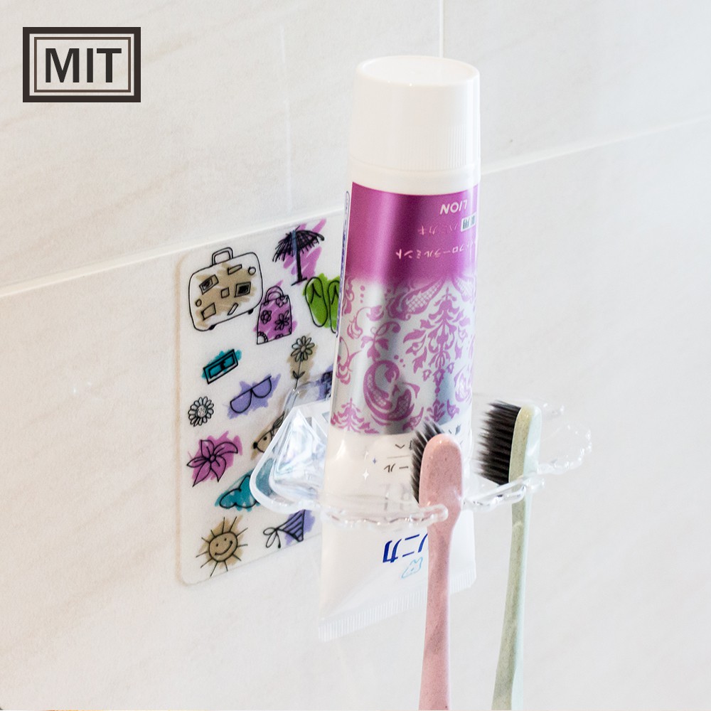 MITx無痕牙刷架 牙刷架 牙膏架 牙刷牙膏架 宜家寶 瀝水架 無痕貼 MIT 廚衛收納 台灣製【IBS-605】