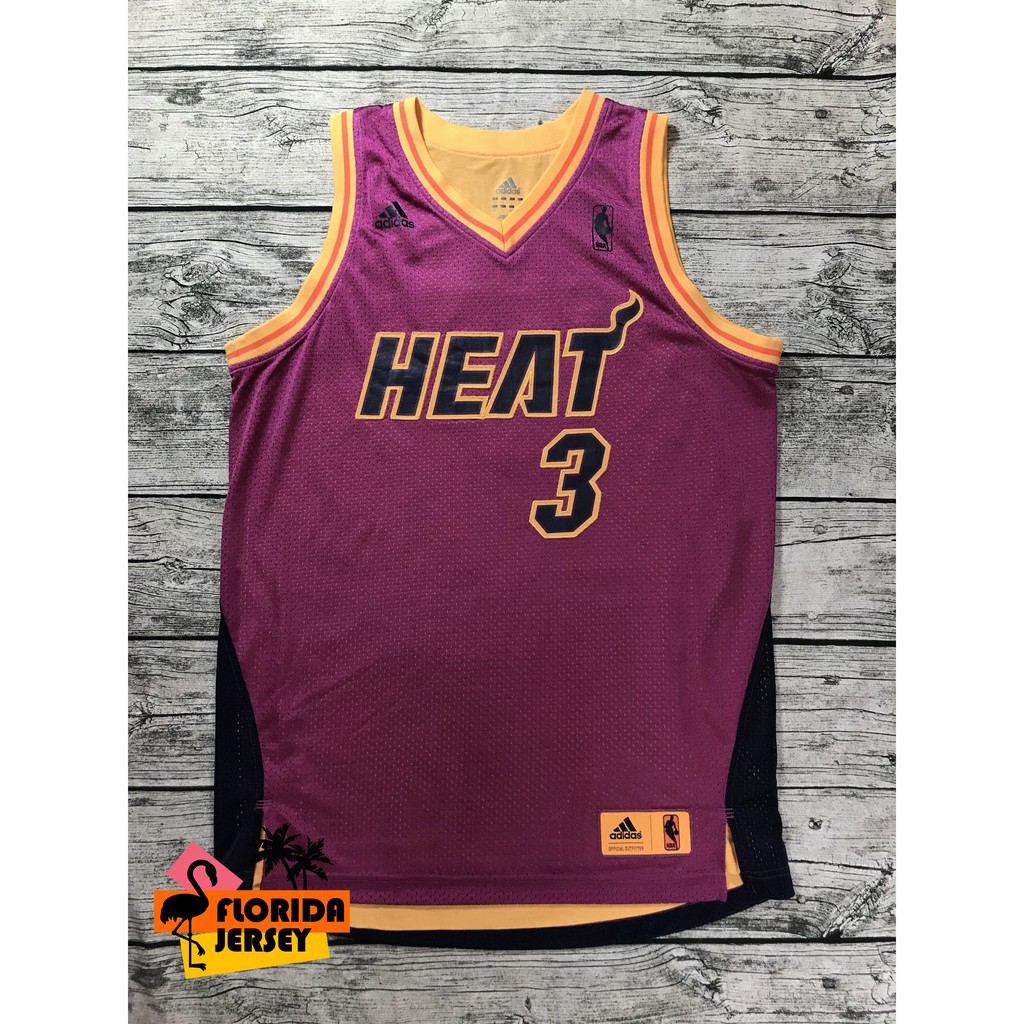 NBA球衣 Wade 韋德 Miami Heat 熱火 城市版 異色版 桃紅/深藍 L號 Adidas