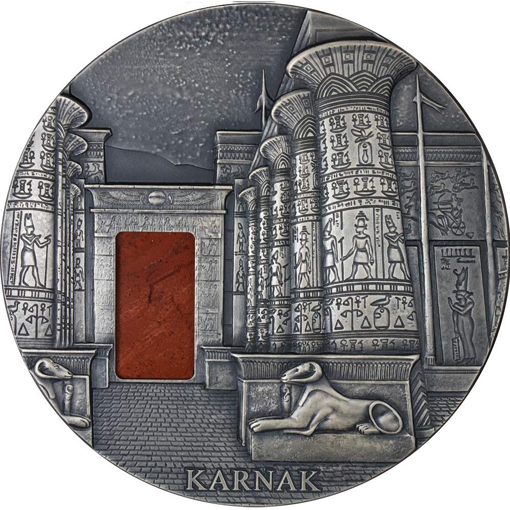 預購 - 2018查德-埃及神廟-卡奈克神廟-碧玉-1公斤銀幣