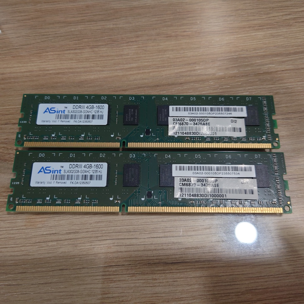 Asint DDR3-1600 4GB 桌上型電腦用記憶體 D3 4G 單面/雙面顆粒