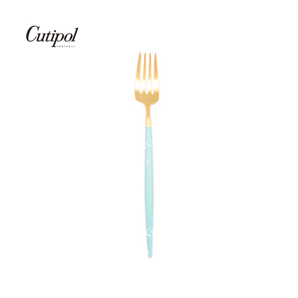 【Cutipol】GOA系列-Tiffany藍金霧面不銹鋼-18cm點心叉 葡萄牙手工餐具 全台獨家新色