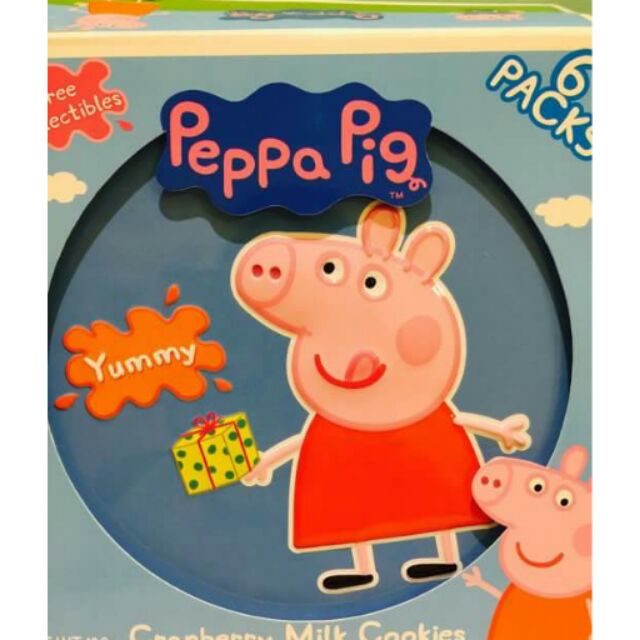 peppa pig佩佩豬造型牛奶蔓越莓餅乾包