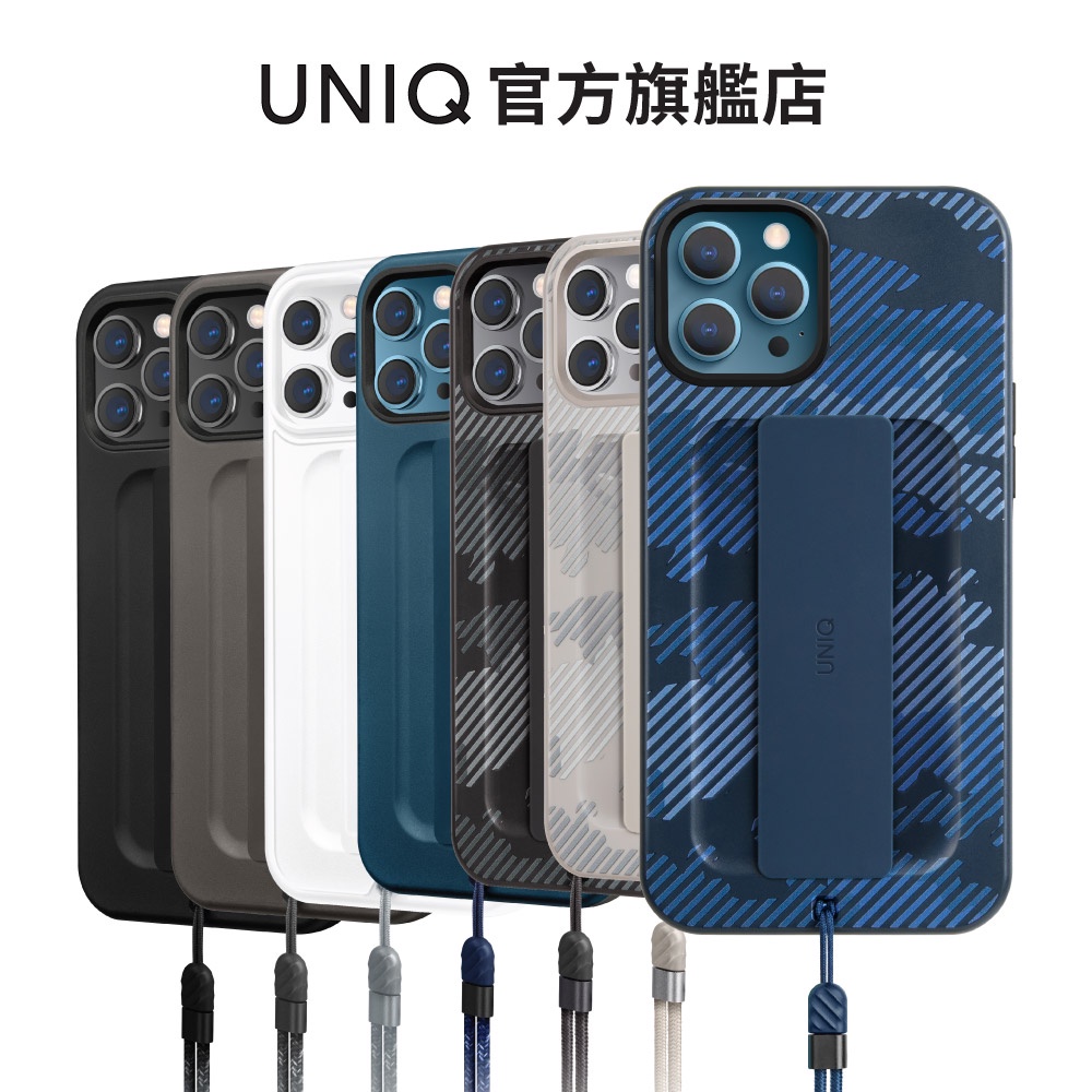 【UNIQ】iPhone 12/Pro/Max 彈性腕帶防摔手機殼 (Heldro/附掛繩/簡約/迷彩)｜官方旗艦店