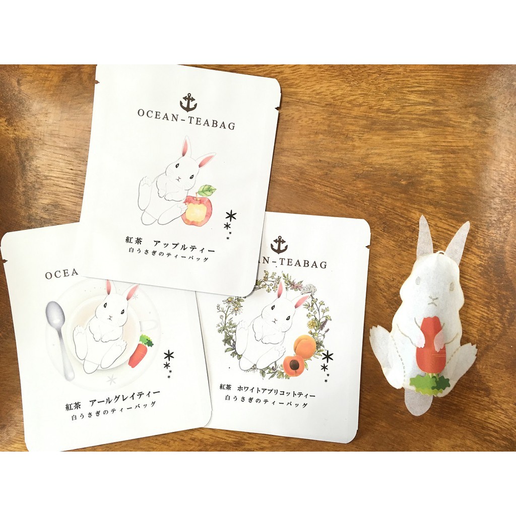 [2周預購]日本Ocean TeaBag茶包/陸上動物/兔子3包入(紅茶、杏桃紅茶、蘋果紅茶)