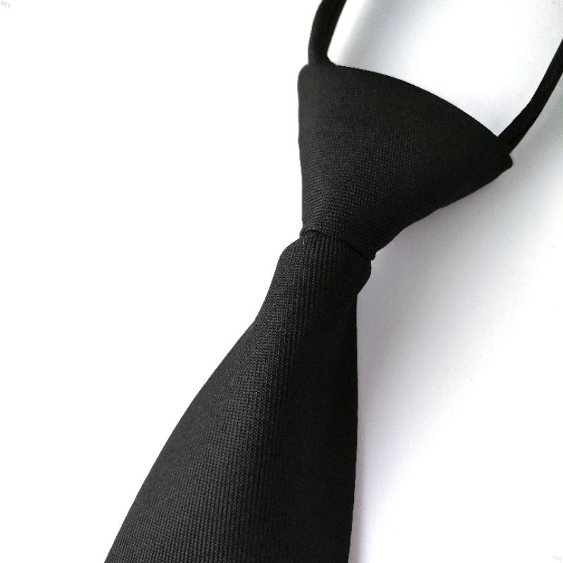 黑色領帶 學士服領帶 (台灣現貨) 拉鍊領帶 自動領帶 非亮面 窄版  團體領帶 領帶訂做 7CM