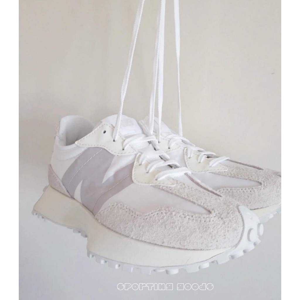 S.G NEW BALANCE 327 WS327SFD NB 復古 厚底 奶油 麂皮 白絲綢 米白 灰 女鞋 網美鞋