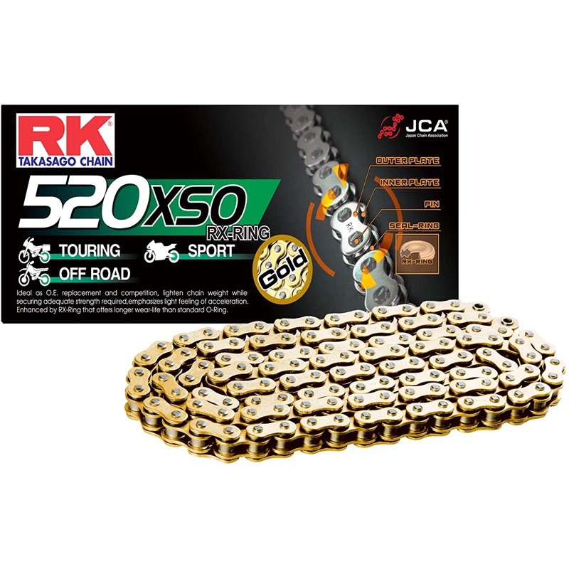 『XZ』RK GB520XSO GB 520 525 530 XSO 黃金油封鏈 黃金鏈條 R3/MT03