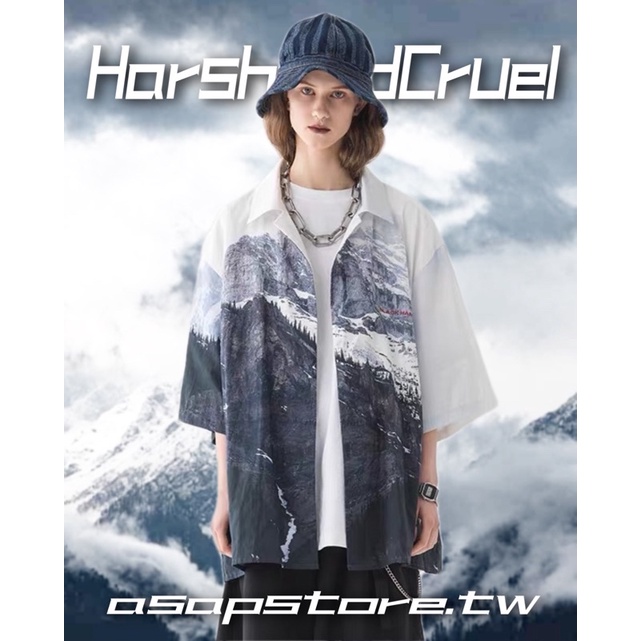 [A$AP STORE] HARSH AND CRUEL 雪山 景色 滿版 古巴襯衫