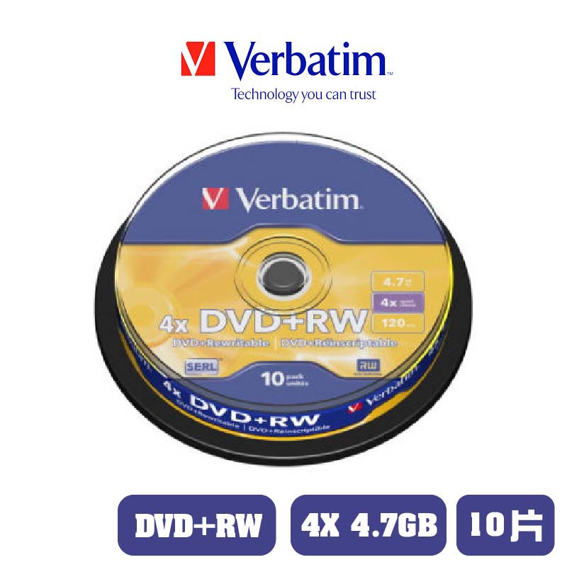 Verbatim Verbatim 威寶 4X DVD+RW 4.7GB 10片