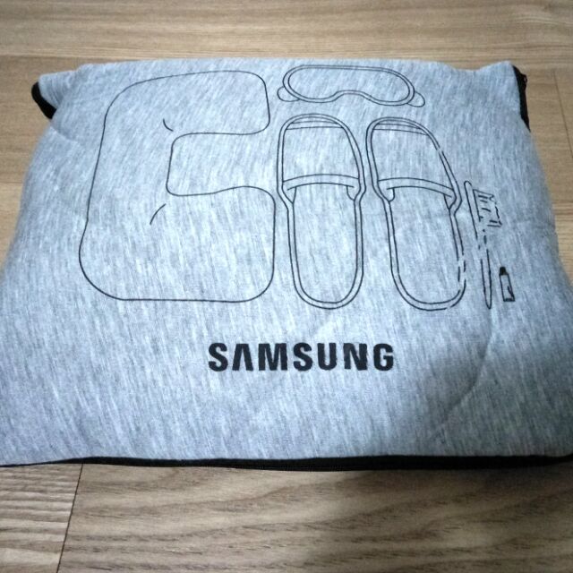 Samsung 三星 旅行 收納袋 收納包 室內拖 U型枕 拖鞋 保暖 眼罩 牙刷 毛巾 充氣枕頭 枕頭 飛機 多配備