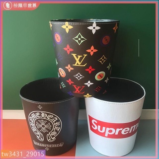 垃圾桶 垃圾筒 收納桶 按壓式垃圾桶 腳踏垃圾桶 腳踩垃圾桶潮牌家用卡通皮革防水垃圾桶客廳臥室可愛SUP時尚紙簍垃圾筒無