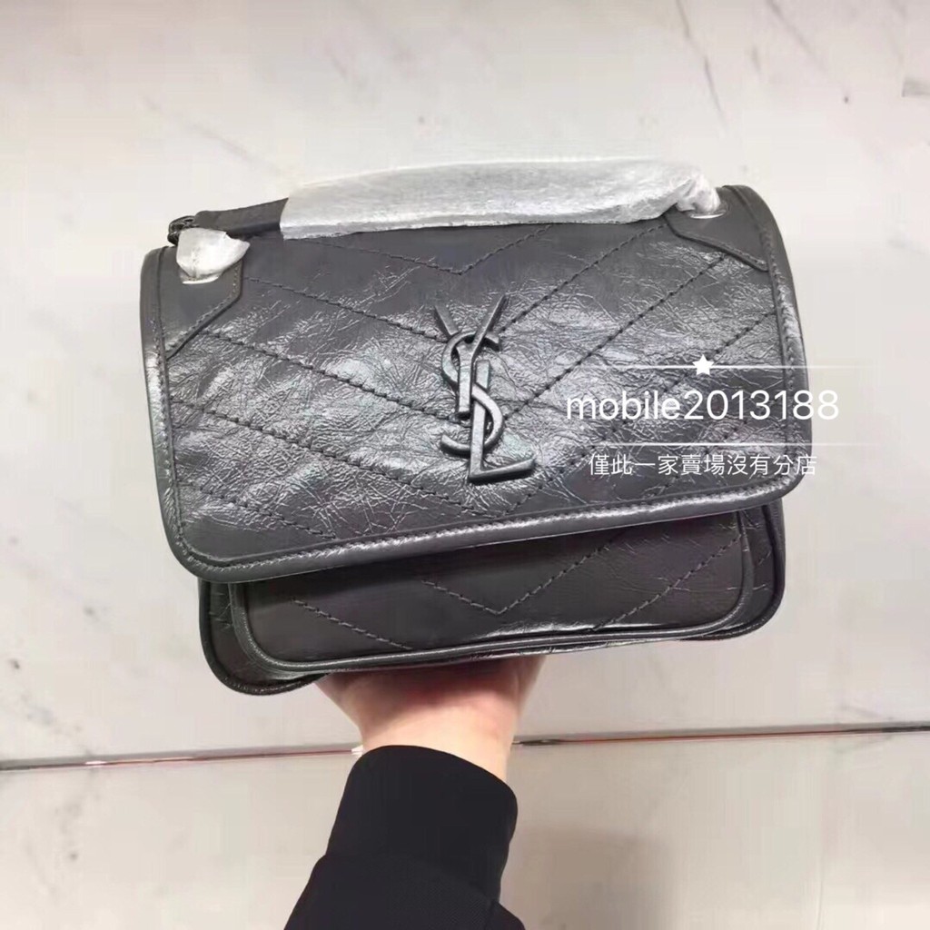 全新專櫃正品saint Laurent Ysl Baby Niki 新款22cm 翻蓋郵差包風琴包小香菱格紋 蝦皮購物