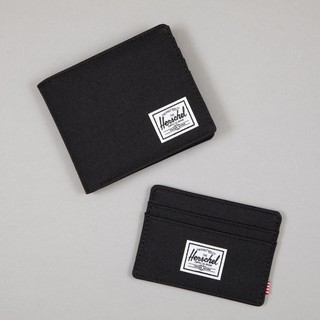 Herschel Andy Bi-Fold 黑色 全黑 RFID 防盜 帆布 皮夾 短夾 男生 二合一 卡套 錢包