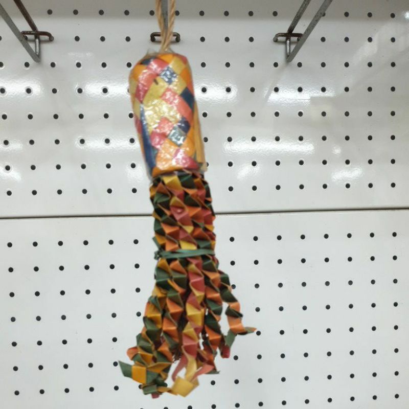 寵物店出清 阿咪購 鸚鵡玩具 天然棕櫚葉玩具 全長約15公分