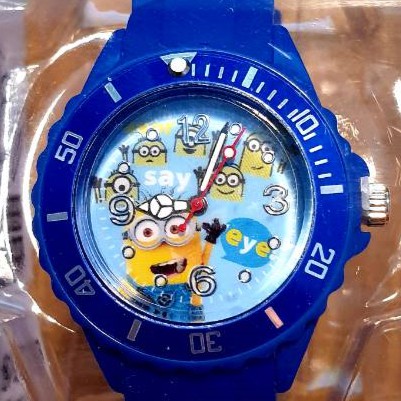 日本東京奧運期間限定 小小兵奧運造型手錶(藍色積木存錢筒)