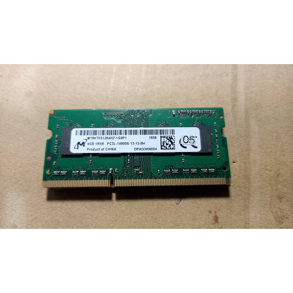 美光 Micron 9成新筆電記憶體DDR3-1866 4GB /PC3L/14900S