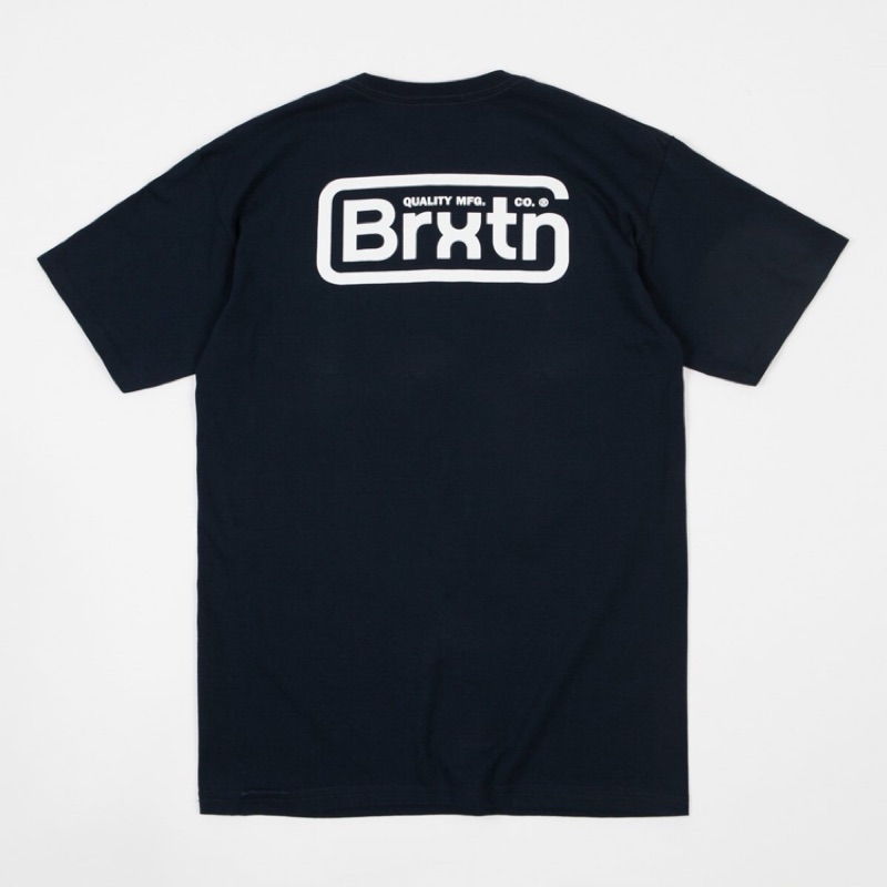 全新 現貨M Brixton Springfield tee 騎士 復古 滑板 深藍 海軍藍