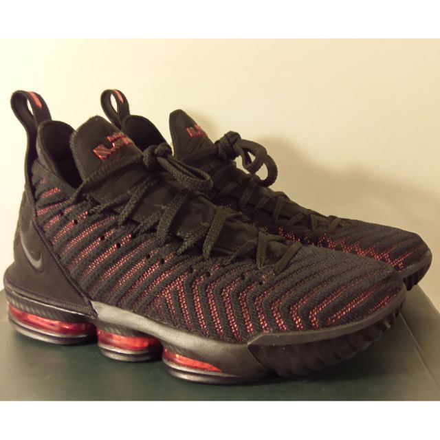 二手 Nike LeBron XVI 16 大學紅 黑紅 AO2595-002籃球鞋 95成! US10