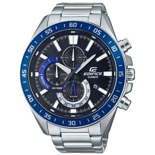 CASIO卡西歐 EDIFICE EFV-620D-1A2V 三眼運動計時腕錶 / 藍黑 50.5mm