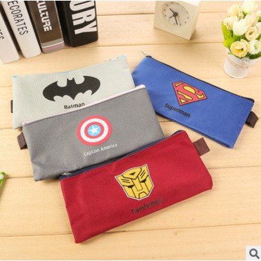 漫威筆袋 美國隊長 蝙蝠俠 超人 變形金剛筆袋 大容量帆布筆袋 英雄系列 筆袋 開學必備