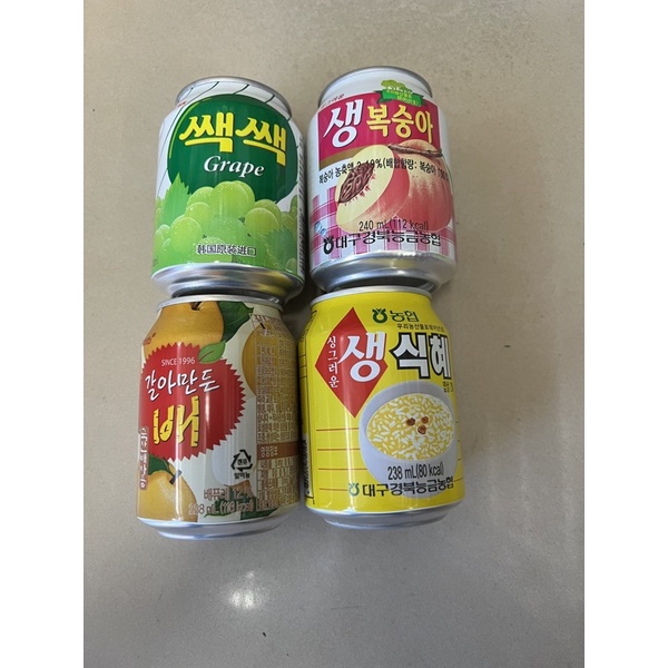 韓國海太系列果汁 葡萄 水蜜桃 水梨 甜米釀 現貨