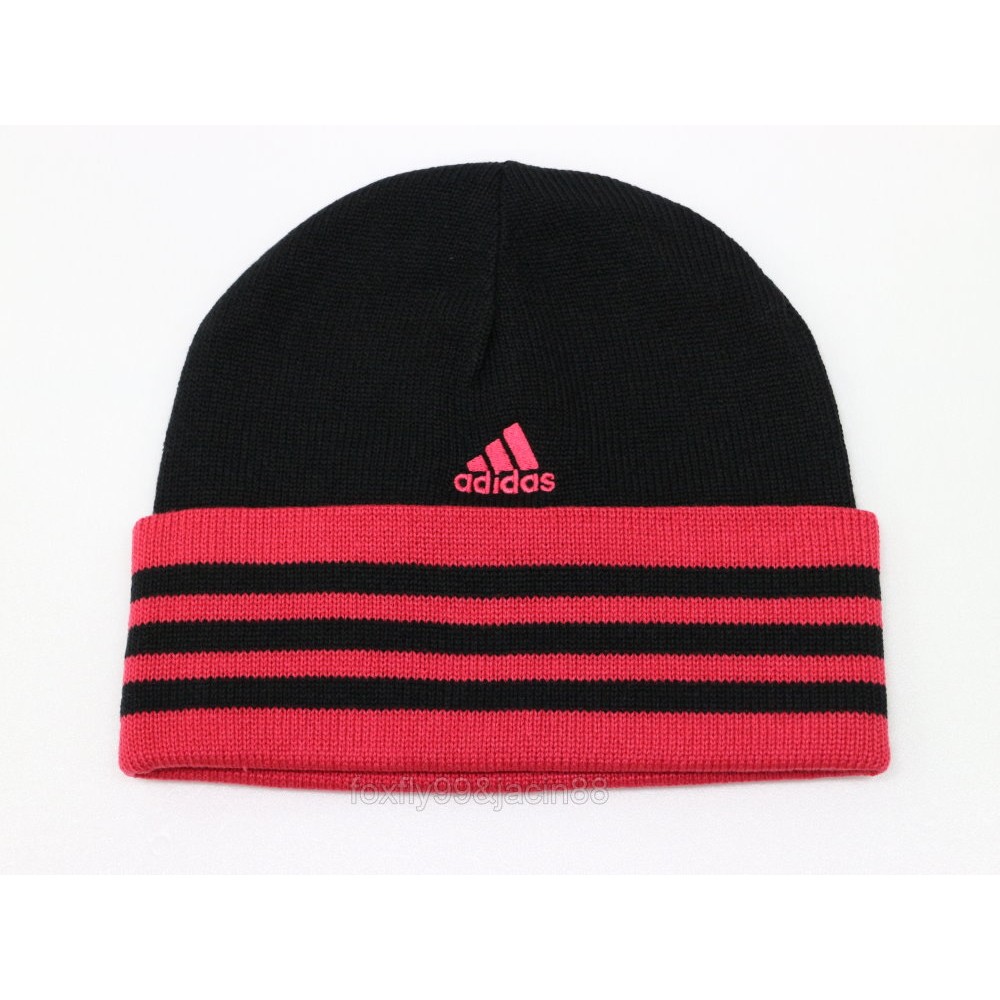 (布丁體育)公司貨附發票 愛迪達 針織帽 保暖帽(黑紅色加厚) 毛帽 帽子 Adidas