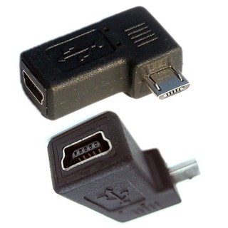 fujiei Mini USB轉Micro USB公90度L型轉彎頭  mini USB 5pin母-micro B公