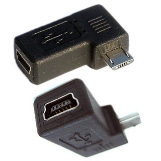 fujiei Mini USB轉Micro USB公90度L型轉彎頭 mini USB 5pin母-micro B公