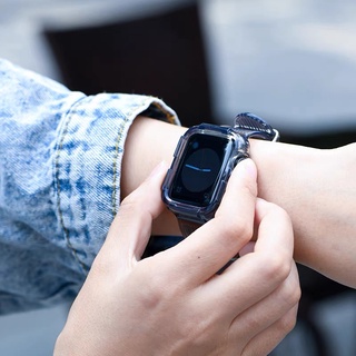 【現貨促銷】 運動防水錶帶 Apple Watch一體成形透明錶帶冰川錶帶 蘋果手錶 40 41 44 45mm