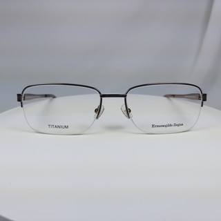 『逢甲眼鏡』 Zegna 傑尼亞 眼架 全新正品 金屬棕純鈦半框 駝色鏡腳 極輕舒適【EZ5050 034】